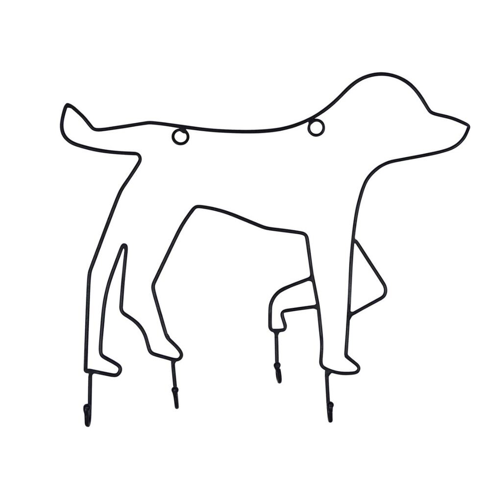 New View Studio 13.5"x 11.5" Wire Dog‎ Silhouette Decorative Wall Hooks